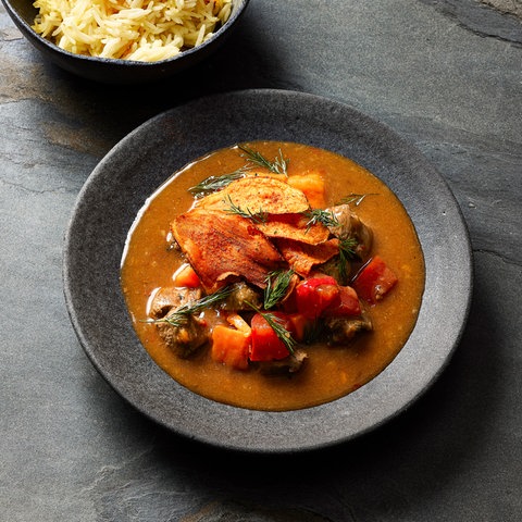 Lammcurry mit Tomate und Süßkartoffeln von Heiko Antoniewicz