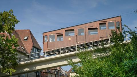 Die historische Standseilbahn in Stuttgart.